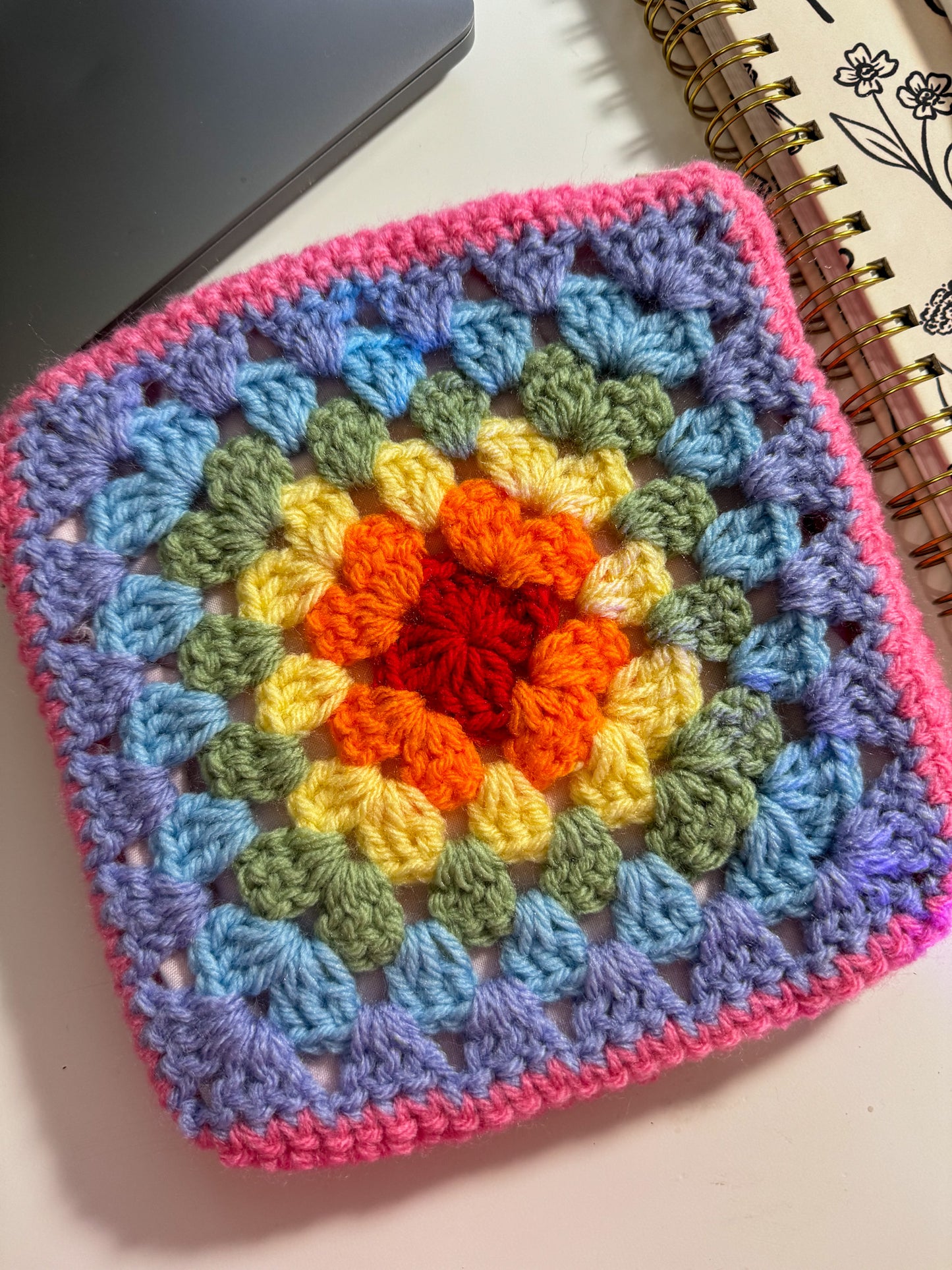 Rainbow Crochet Zipper Pouch