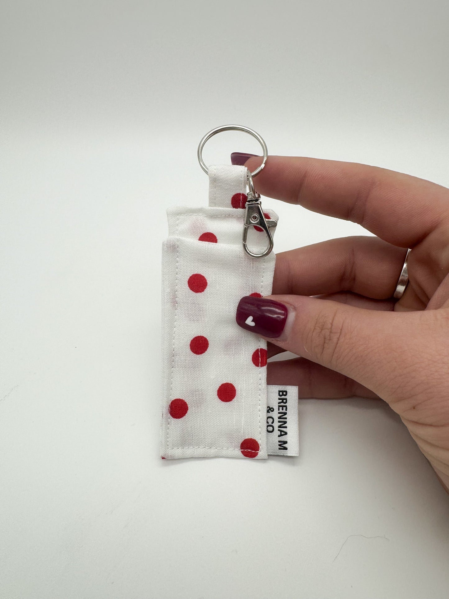 White & Red Polka Dot Lip Balm Holder