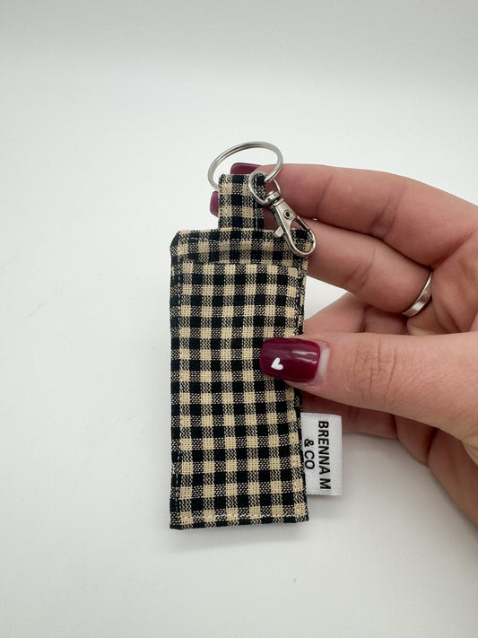 Black & Tan Gingham Lip Balm Holder
