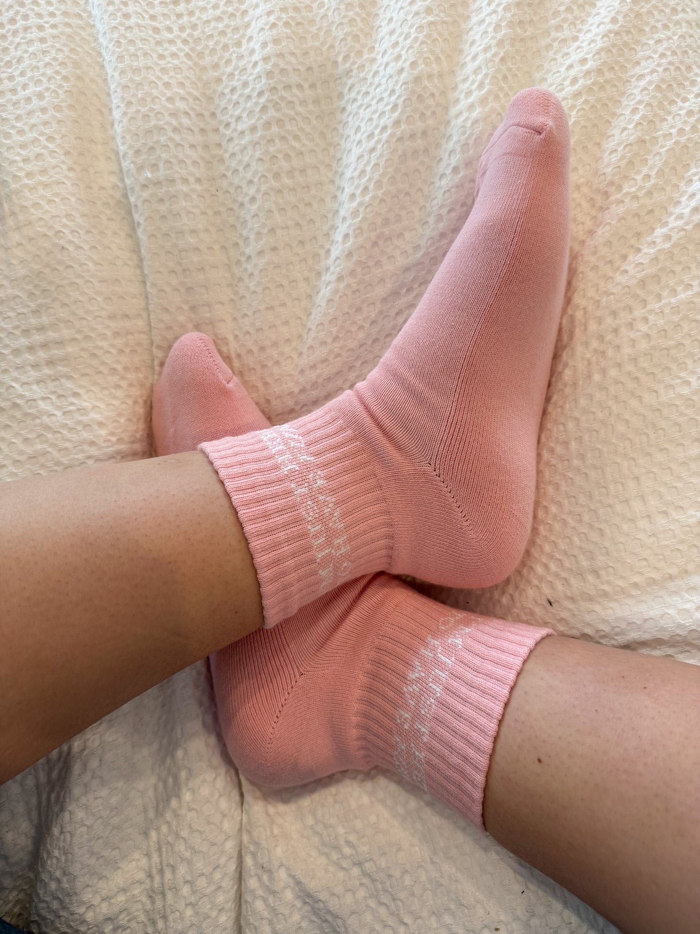 Here To Have Fun Pink Ankle Socks