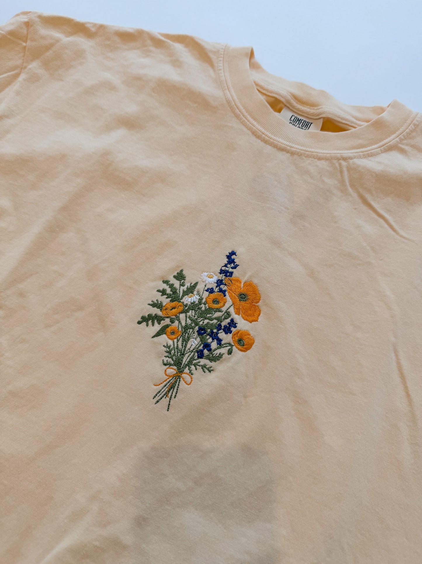 Poppy Flower Embroidered T-shirt