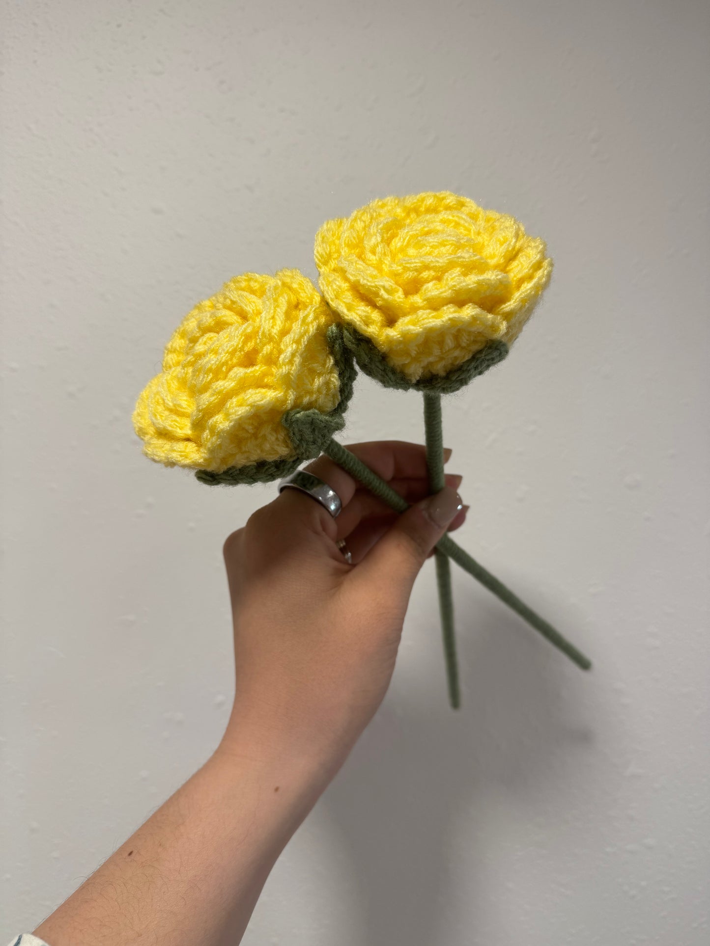 Crochet Yellow Rose Flower