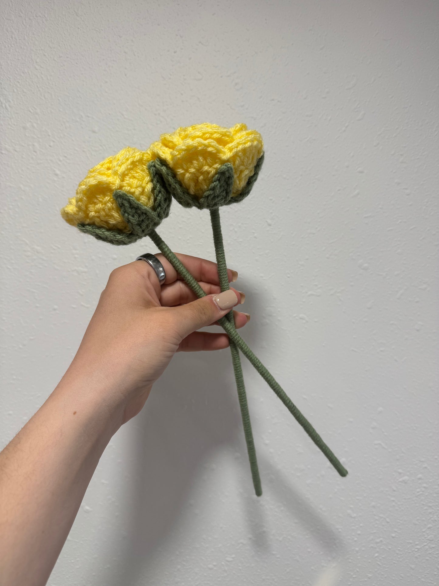 Crochet Yellow Rose Flower