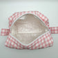 Pink Gingham Quilted Pouch