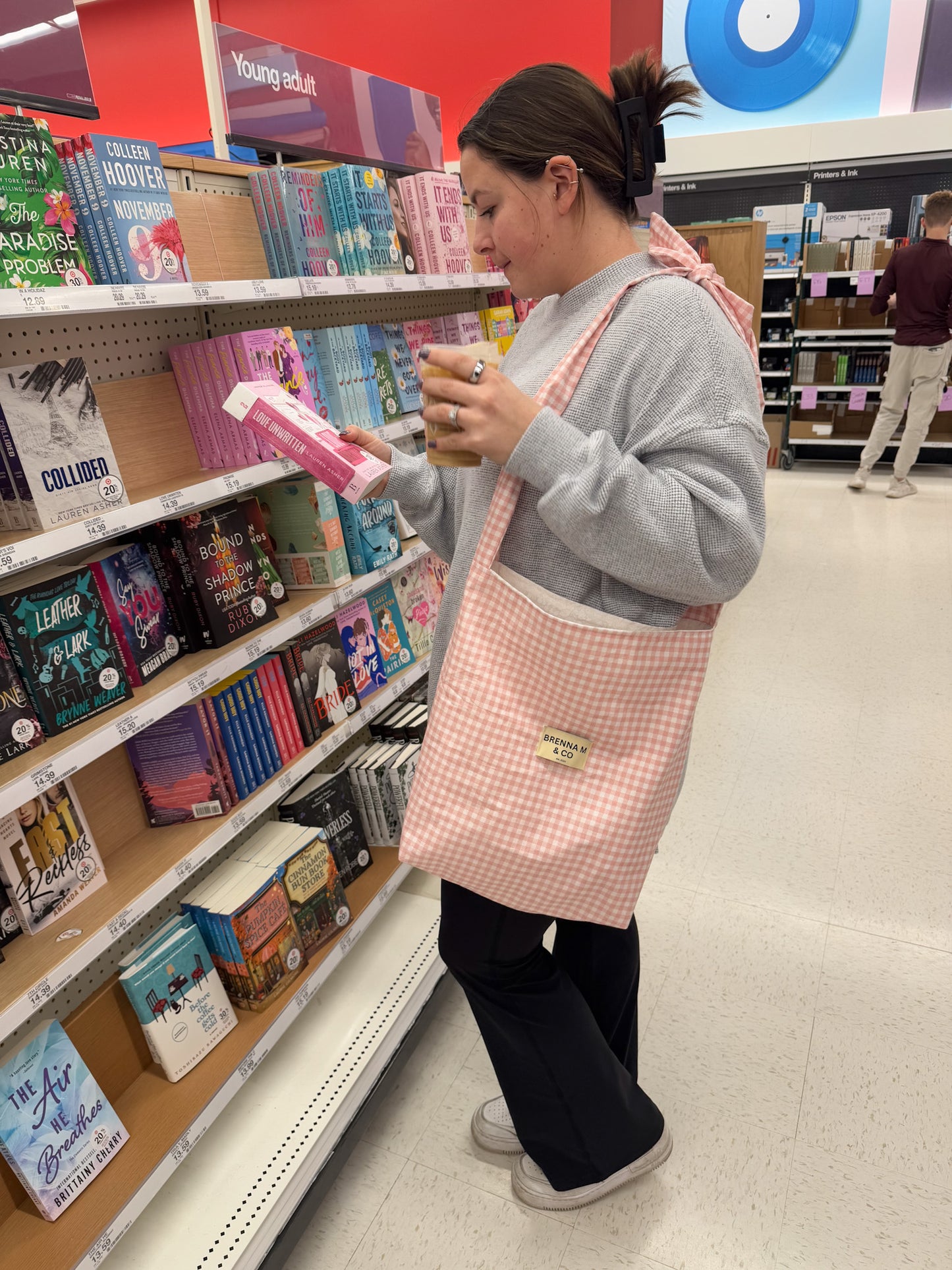 Pink Gingham Tote Bag