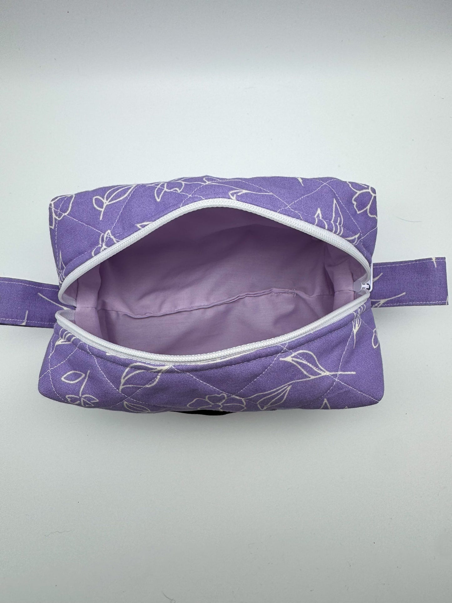 Purple Floral Quilted Pouch