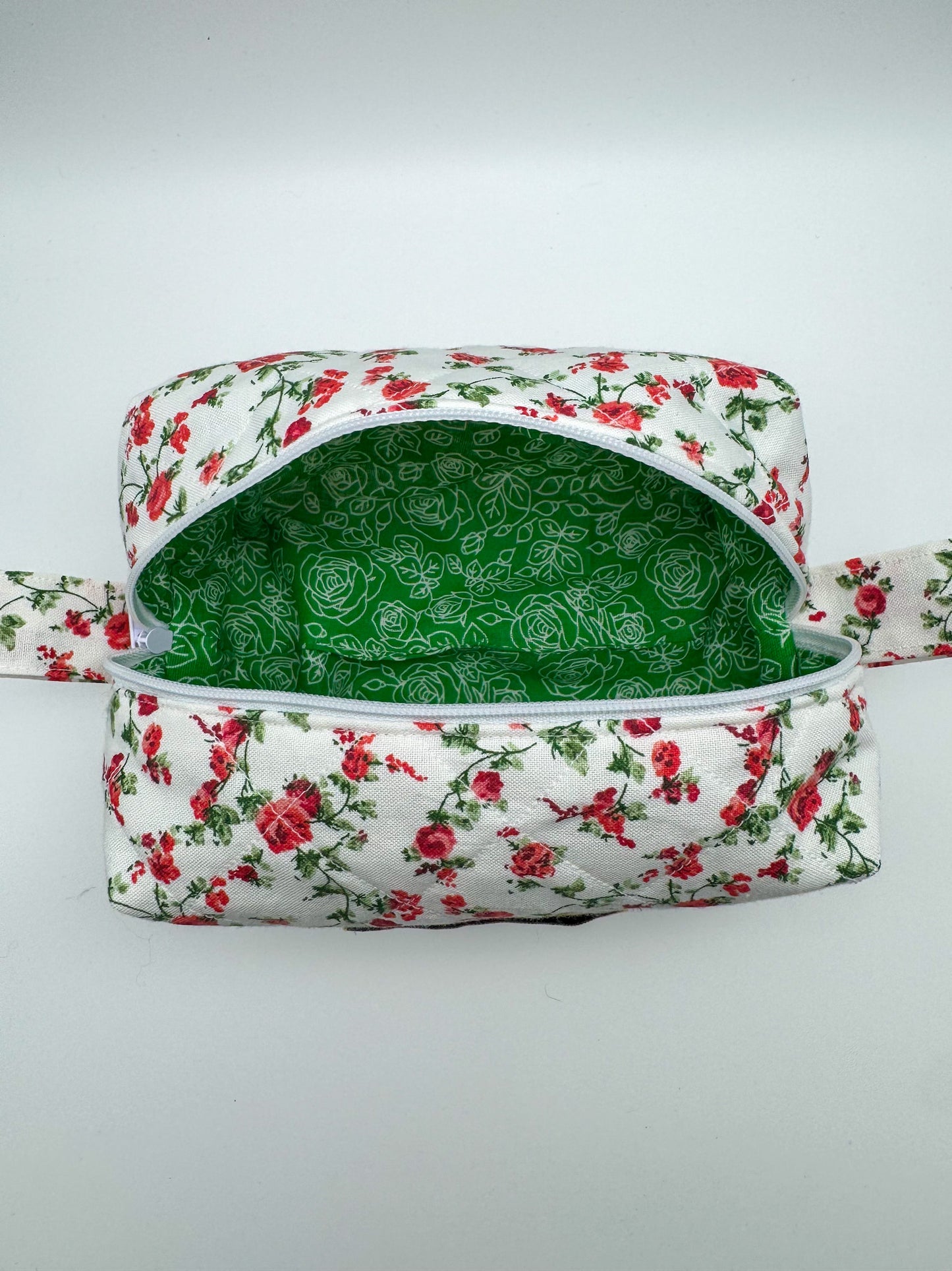 Red Rose Quilted Pouch