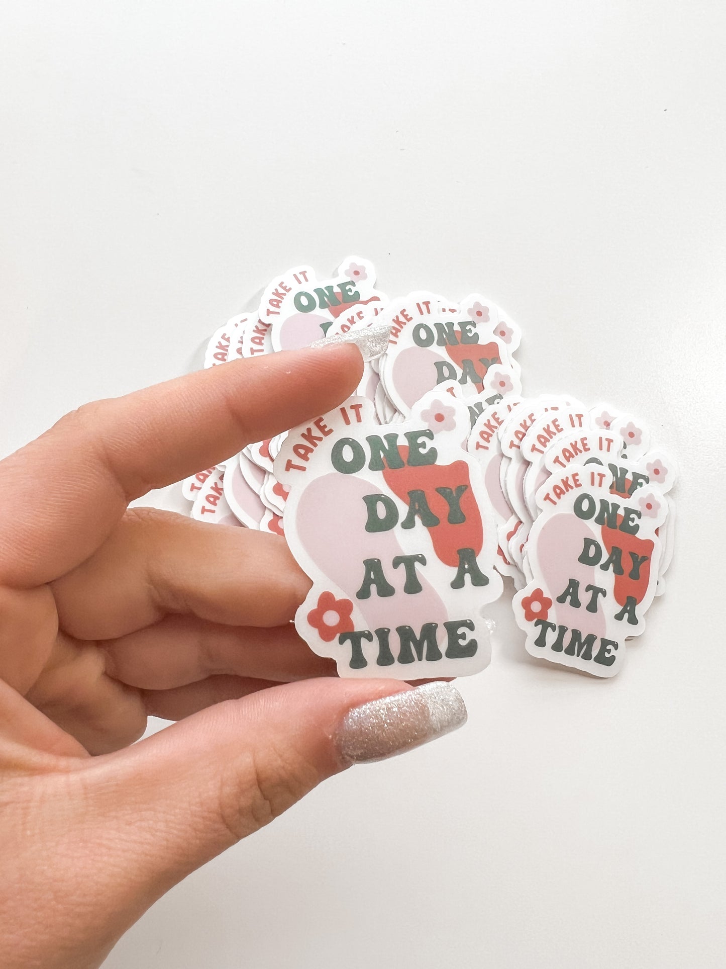 CLEAR Take It One Day At A Time Sticker