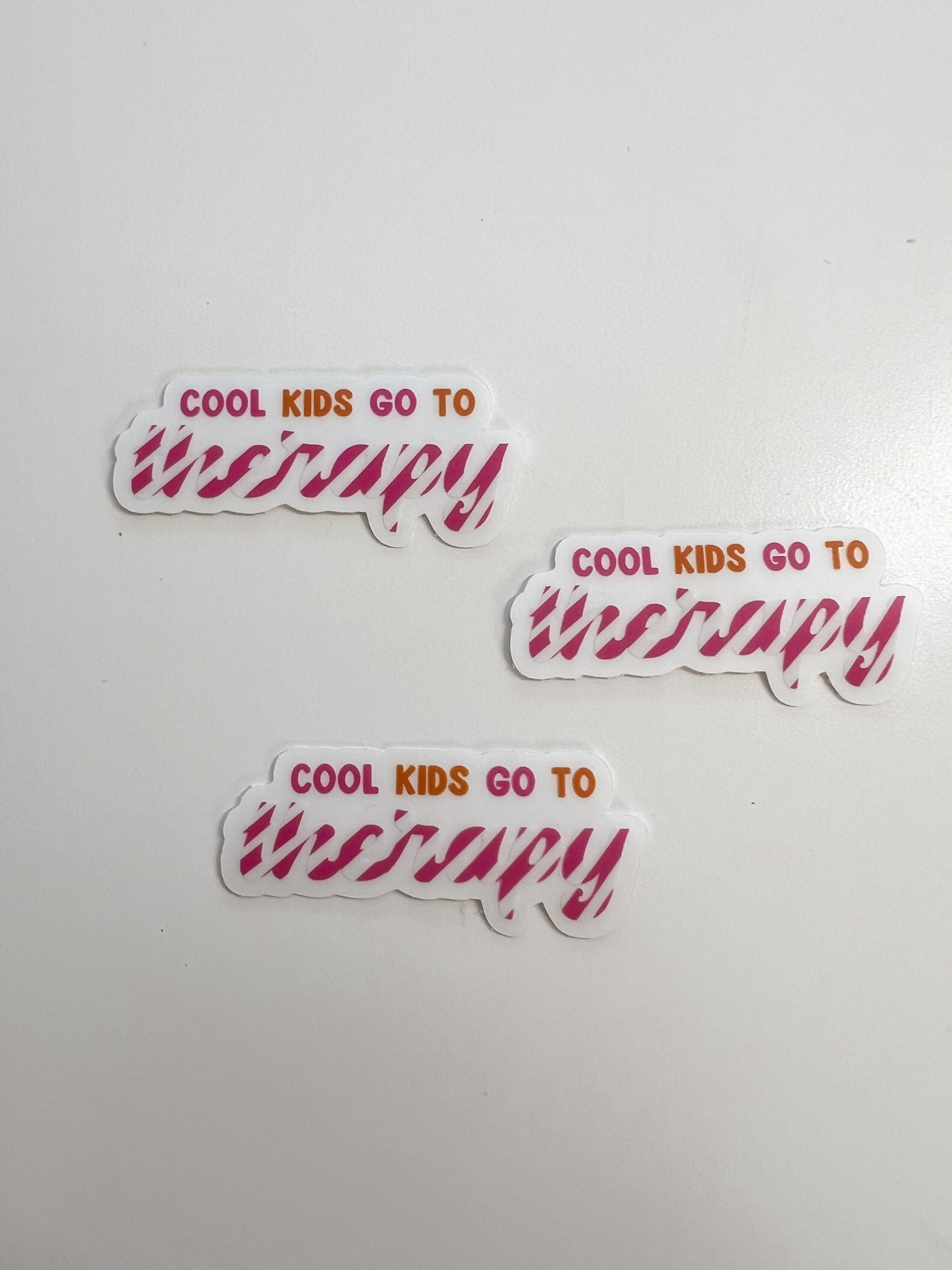 Clear Cool Kids Go To Therapy Sticker
