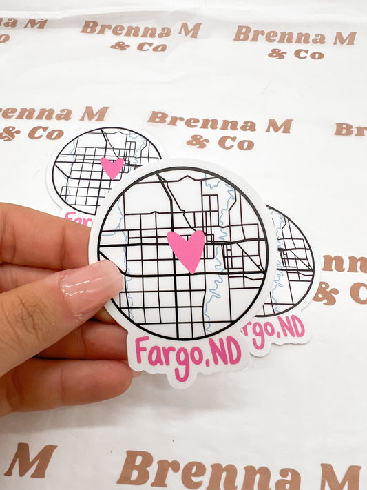 Fargo Map Sticker