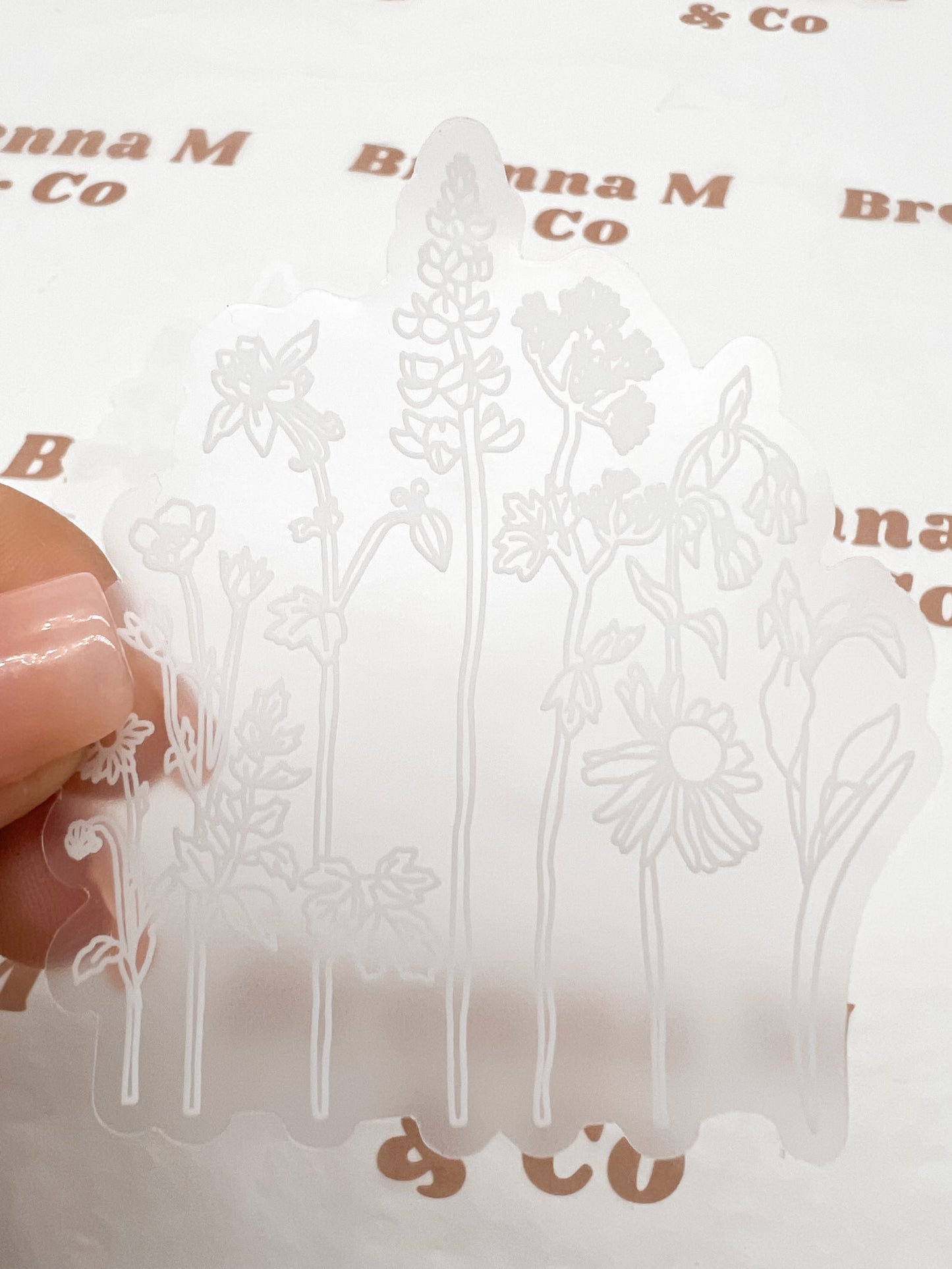 Clear Meadow Floral Sticker