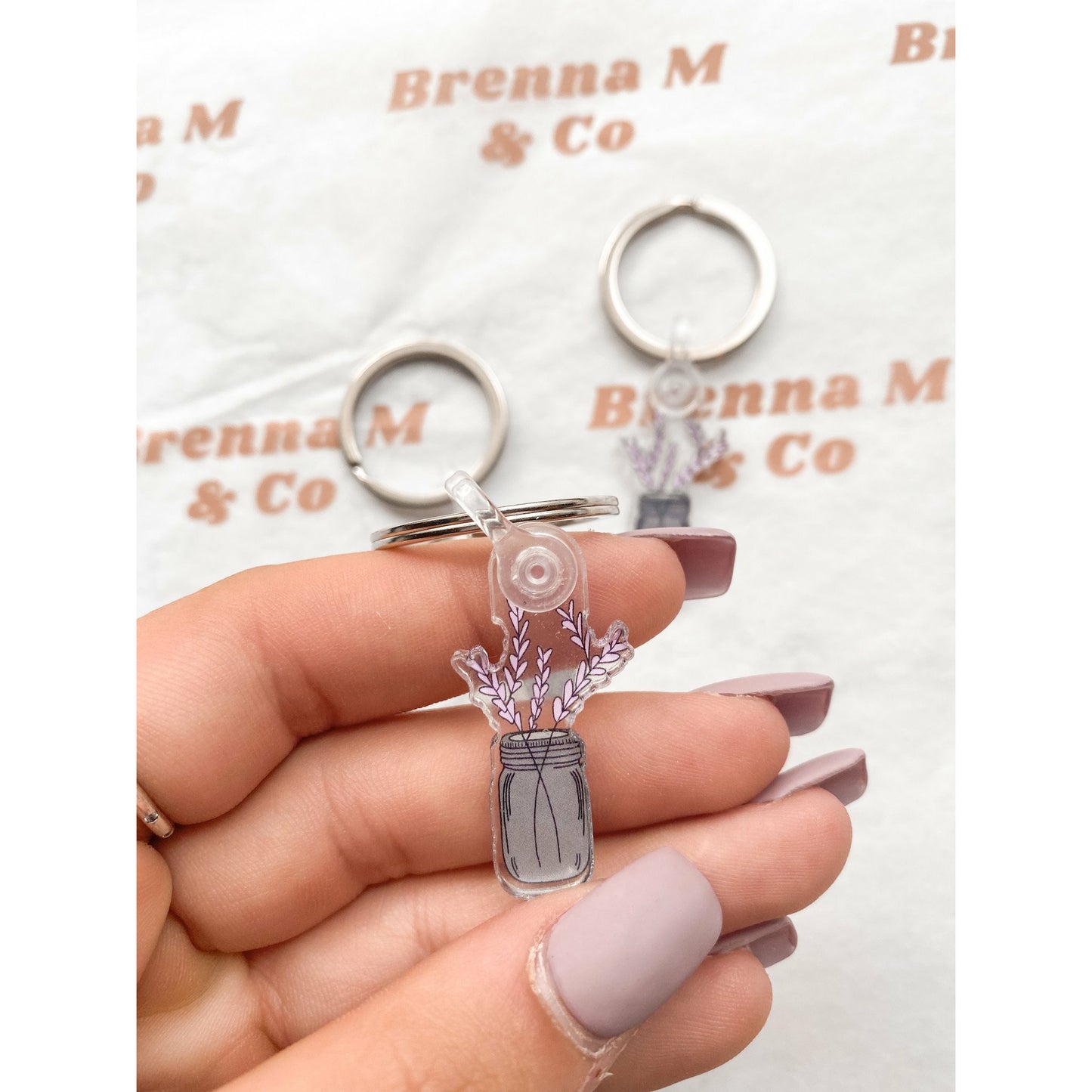 Mini Lavender Blossom Keychain