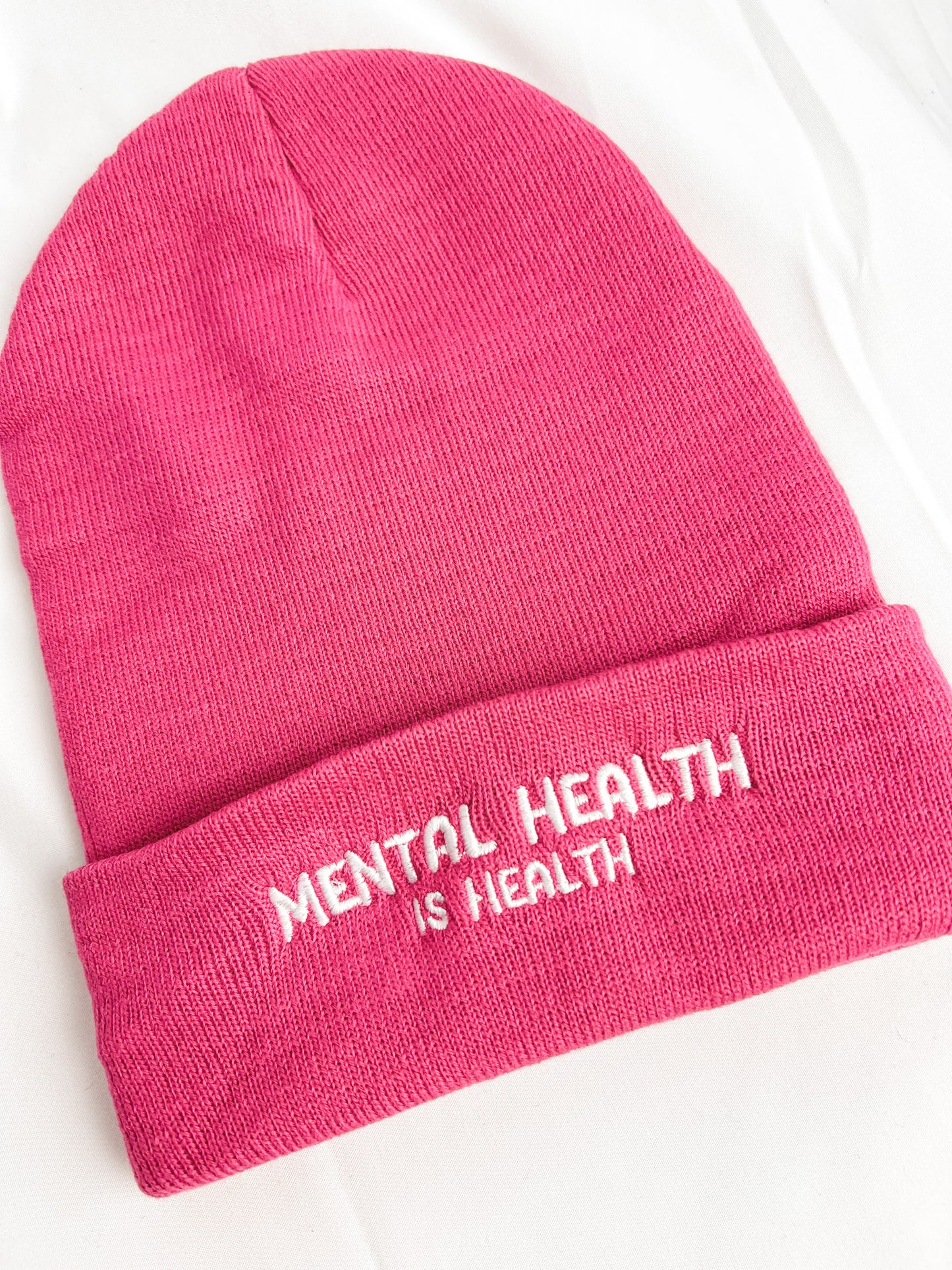Pink Mental Health Is Health Beanie